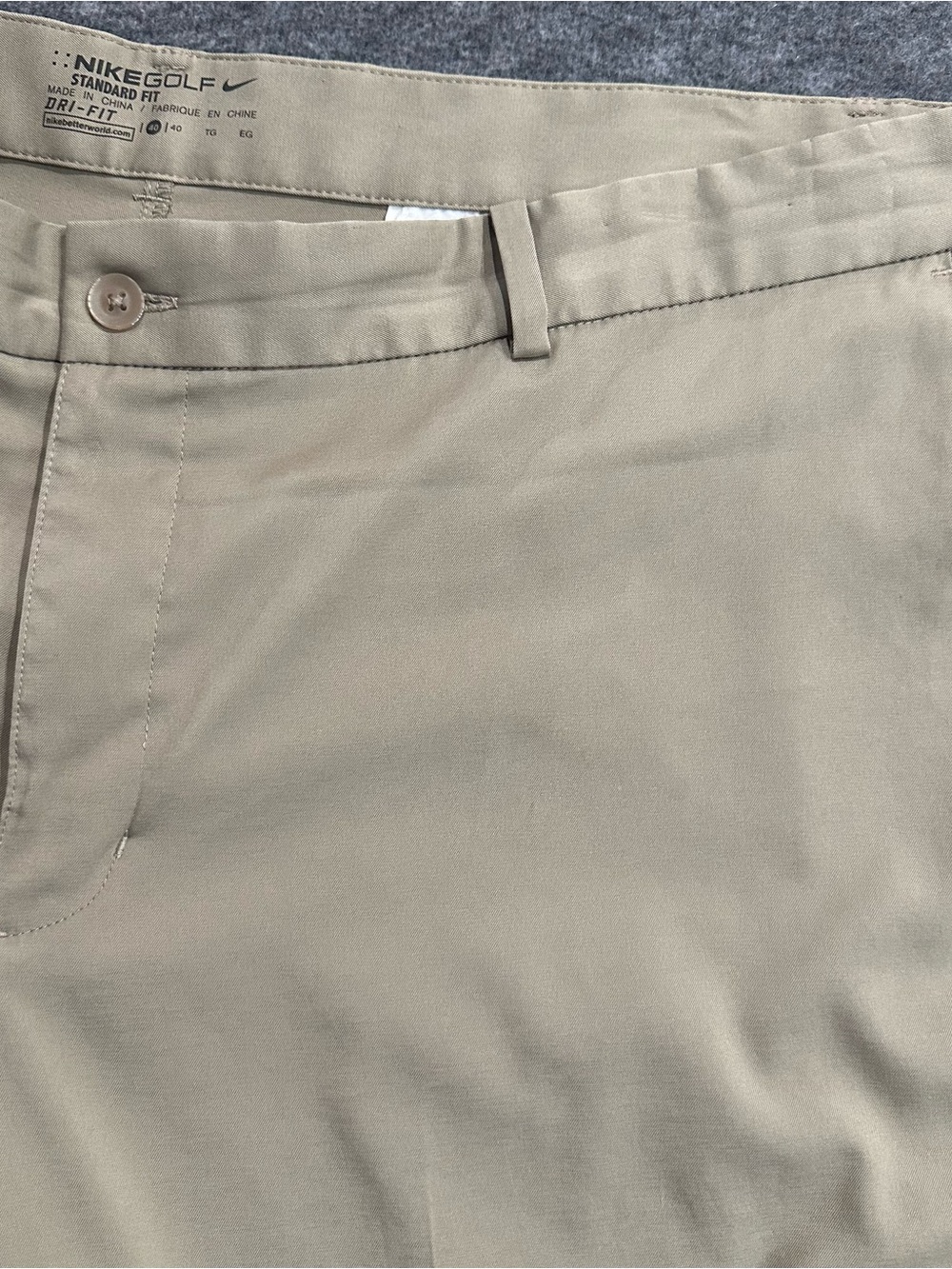 Nike Golf Dri-FIT Cargo Golf Shorts Khaki Beige Performance Men's Size 40 - Picture 2 of 6